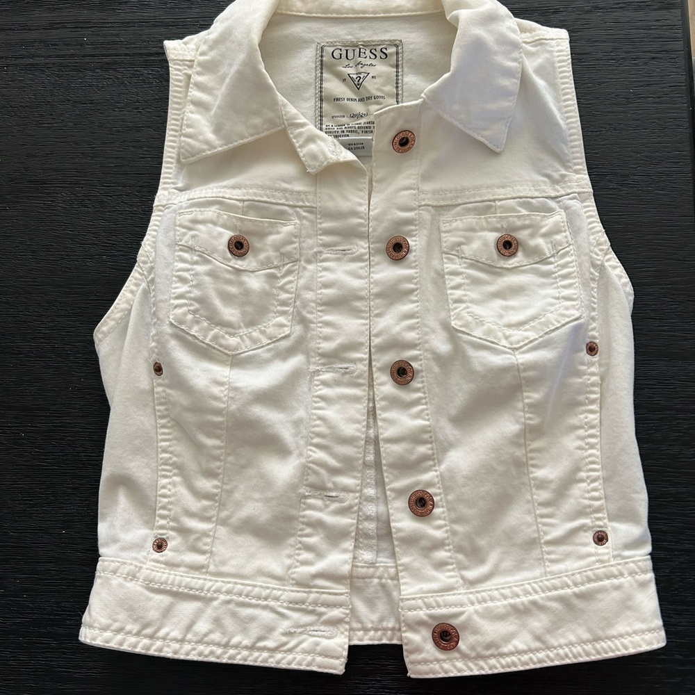 Guess Cream Denim Vest